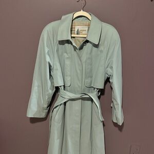London Fog green/blue Belted Coat
